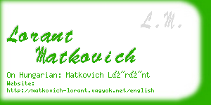 lorant matkovich business card